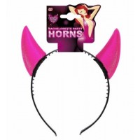 DIADEMA CUERNOS DIABLESA FUCSIA