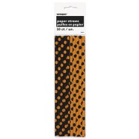 PAQ.10/U PAJITAS RECTA NARANJA TOPO NEGR