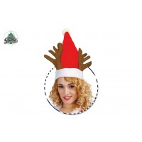 $D GORRO PAPA NOEL CON OREJAS DE RENO
