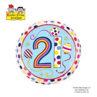 $D GLOBO 18" FOIL RND N21 RAYASPUNTOS