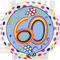 $D GLOBO 18" FOIL RND N60 RAYASPUNTOS