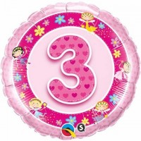 $D GLOBO 18" FOIL REDONDO N3 HADAS ROSA