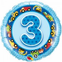 $D GLOBO 18" FOIL RND AZUL N3 CAMIONES