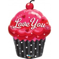 $D GLOBO 35" FOIL CUPCAKE LOVE YOU