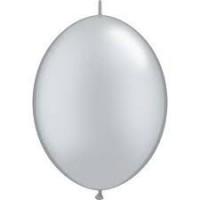  50 GLOBOS 12" QUICKLINK METAL PLATA