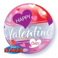 $D GLOBO 22" BURBUJA HAPPY VALENTIN DAY