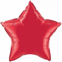   GLOBO 9" PALO FOIL ESTREL ROJO RUBI