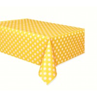   MANTEL PL AMARILLO TOPO 137X274CM