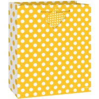  BOLSA REGALO AMARILLA TOPO 18X23CM