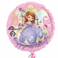 GLOBO 18" FOIL RND SOFIA HAPPY BIRTHDAY