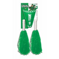   2 POM POM MEGAFONO ANIMADORA VERDE