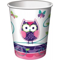 PAQ.8/U VASO BUHO LILA/ROSA 266ML