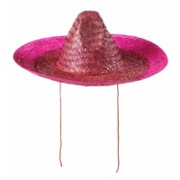   SOMBRERO PAJA ROSA MEXICANO