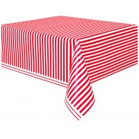  MANTEL PL RAYAS ROJA 137X274CM