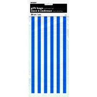 PAQ.20/U BOLSA CELO RAYAS AZUL 13X29CM