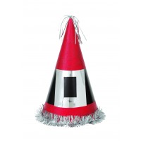 SOMBRERO CONO HEBILLA PAPA NOEL 33CM