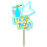 PINCHO JARDIN SILUETA CIGUEÑA ITS A BOY