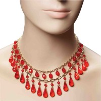 COLLAR ORO PIEDRAS ROJAS GITANA FUT