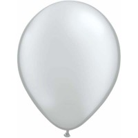   25 GLOBOS 11" LATEX METAL PLATA