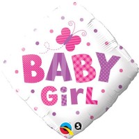 $D GLOBO 18" FOIL ROMBO BABY GIRL MARIP