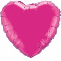   GLOBO 18" FOIL CORAZON FUCSIA