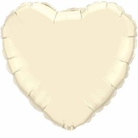   GLOBO 18" FOIL CORAZON PERLA MARFIL