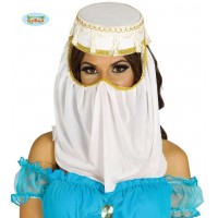 TOCADO PRINCESA ARABE BLANCO Y ORO