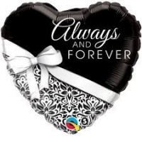 $D GLOBO 18" FOIL CORAZON NEGRO ALWAYS