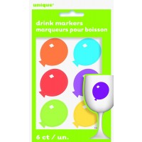PAQ.6/U ADHESIVOS GLOBOS MULTICOLOR