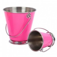 $D MINI CUBITERA ROSA INOX 9X9CM