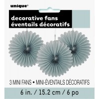  PAQ.3/U MINI ABANICO PLATA 15,2CM