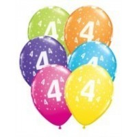 6 GLOBOS 11" LATEX N4 COL.SUR.
