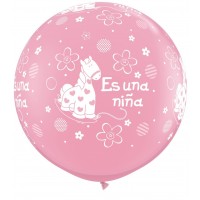 $ 2 GLOBOS JUMBO 3FT ES UNA NIÑA 95C