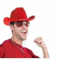  SOMBRERO ADULTO VAQUERO DELUX ROJO