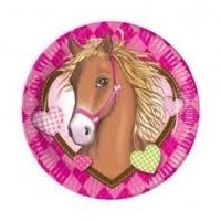   10 PLATOS  ROSA CABALLO 23CM