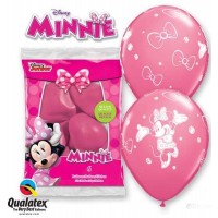 6 GLOBOS 12" LATEX  ROSA MINNIE MOUSE