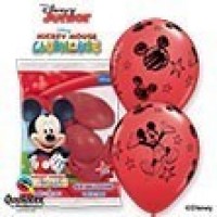   6 GLOBOS 12" LATEX MICKEY ROJO