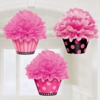 PAQ.3/U COLGANTE CUPCAKE NEGRO/FUCSIA