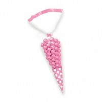PAQ.10/U BOLSA CONO TOPOS ROSA 24,7CM