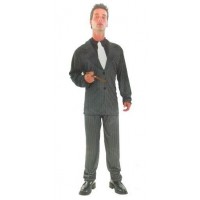 DISFRAZ T-XL GANSTER NEGRO RAYAS