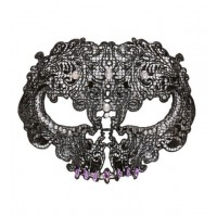 MASCARA CALAVERA ENCAJE NEGRO