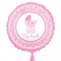 GLOBO FOIL REDONDO TINY BUNDLE ROSA