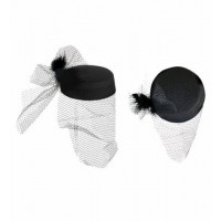 SOMBRERO TINA C/REJILLA PLUMA FIELTRO