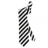 CORBATA BLANCA C/RAYAS NEGRA RASO
