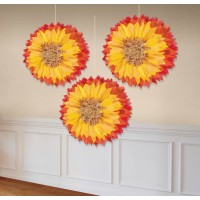 PAQ.3/U COLGANTE FLOR PAPEL OTOÑO 40,6CM