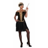  DISFRAZ T-XS NEGRO GLAMOUR ORO AÑOS20