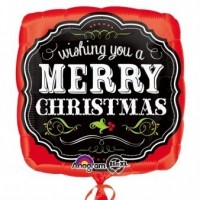 GLOBO 18" FOIL CUADRADO MERRY CHRISTMA