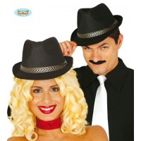 SOMBRERO GANSTER NEGRO CINTA