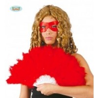    ABANICO PLUMAS ROJO 16 PALAS