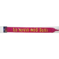 BANDA FUCSIA FELICIDADES LETRAS BLANCA